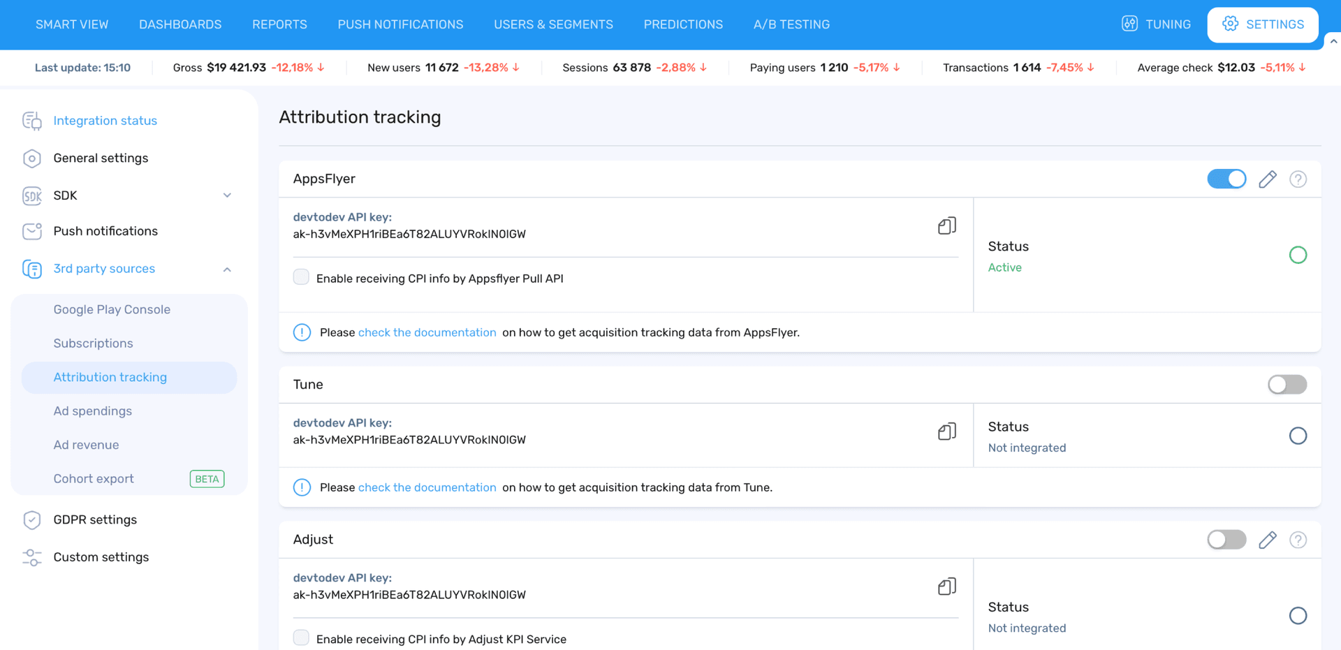 Bring in data from MMPs and Ad networks